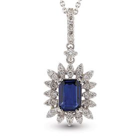 Harem Altın RTKL14 1.32 Ct Pırlanta Safir Altın Kolye