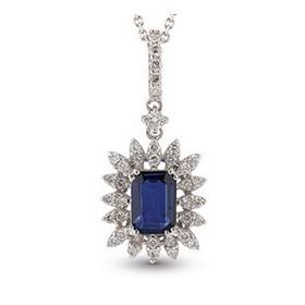 Harem Altın RTKL14 1.32 Ct Pırlanta Safir Altın Kolye