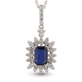 Harem Altın RTKL14 1.32 Ct Pırlanta Safir Altın Kolye