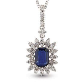 Harem Altın RTKL14 1.32 Ct Pırlanta Safir Altın Kolye