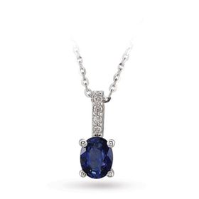 Harem Altın RTKL15 0.50 Ct Pırlanta Safir Altın Kolye