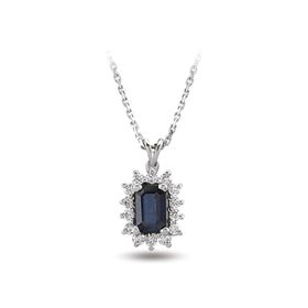 Harem Altın RTKL16 0.71 Ct Pırlanta Safir Altın Kolye