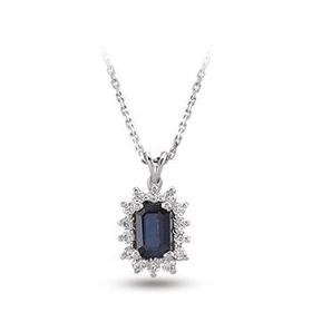 Harem Altın RTKL16 0.71 Ct Pırlanta Safir Altın Kolye