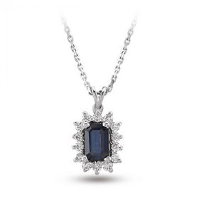 Harem Altın RTKL16 0.71 Ct Pırlanta Safir Altın Kolye