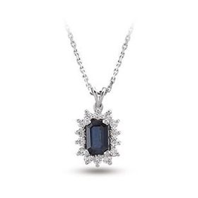 Harem Altın RTKL16 0.71 Ct Pırlanta Safir Altın Kolye