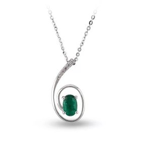 Harem Altın RTKL17 0.50 Ct Pırlanta Zümrüt Altın Kolye