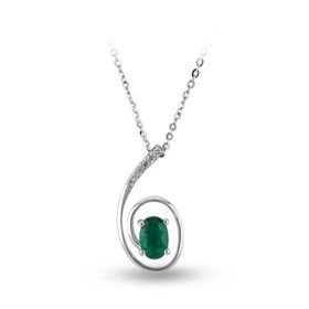 Harem Altın RTKL17 0.50 Ct Pırlanta Zümrüt Altın Kolye