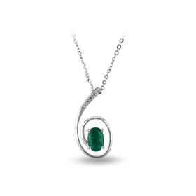 Harem Altın RTKL17 0.50 Ct Pırlanta Zümrüt Altın Kolye