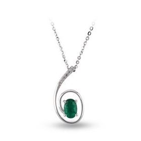 Harem Altın RTKL17 0.50 Ct Pırlanta Zümrüt Altın Kolye