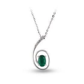 Harem Altın RTKL17 0.50 Ct Pırlanta Zümrüt Altın Kolye