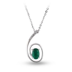 Harem Altın RTKL17 0.50 Ct Pırlanta Zümrüt Altın Kolye
