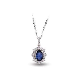 Harem Altın RTKL18 0.85 Ct Pırlanta Safir Altın Kolye