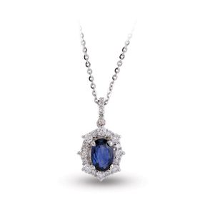 Harem Altın RTKL18 0.85 Ct Pırlanta Safir Altın Kolye