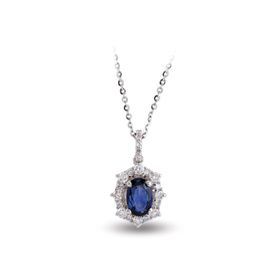 Harem Altın RTKL18 0.85 Ct Pırlanta Safir Altın Kolye