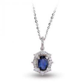 Harem Altın RTKL18 0.85 Ct Pırlanta Safir Altın Kolye