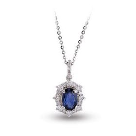 Harem Altın RTKL18 0.85 Ct Pırlanta Safir Altın Kolye