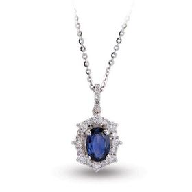 Harem Altın RTKL18 0.85 Ct Pırlanta Safir Altın Kolye