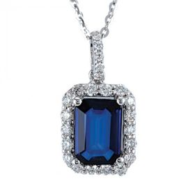 Harem Altın RTKL2 1.21 Ct Pırlanta Safir Altın Kolye
