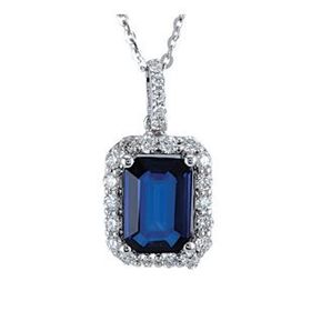 Harem Altın RTKL2 1.21 Ct Pırlanta Safir Altın Kolye