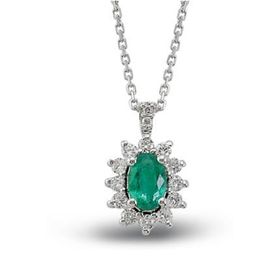 Harem Altın RTKL23 0.64 Ct Pırlanta Zümrüt Altın Kolye