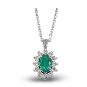Harem Altın RTKL23 0.64 Ct Pırlanta Zümrüt Altın Kolye