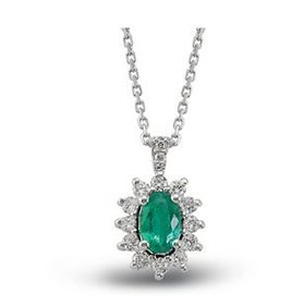 Harem Altın RTKL23 0.64 Ct Pırlanta Zümrüt Altın Kolye