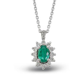 Harem Altın RTKL23 0.64 Ct Pırlanta Zümrüt Altın Kolye
