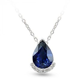 Harem Altın RTKL26 1.12 Ct Pırlanta Safir Altın Kolye
