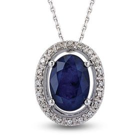 Harem Altın RTKL27 0.79 Ct Pırlanta Safir Altın Kolye