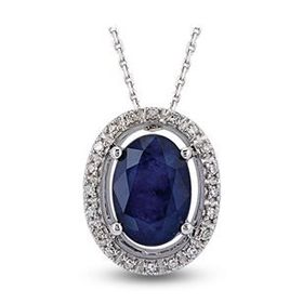 Harem Altın RTKL27 0.79 Ct Pırlanta Safir Altın Kolye