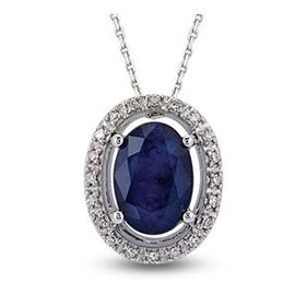 Harem Altın RTKL27 0.79 Ct Pırlanta Safir Altın Kolye