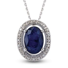 Harem Altın RTKL27 0.79 Ct Pırlanta Safir Altın Kolye
