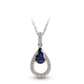 Harem Altın RTKL28 0.54 Ct Pırlanta Safir Altın Kolye