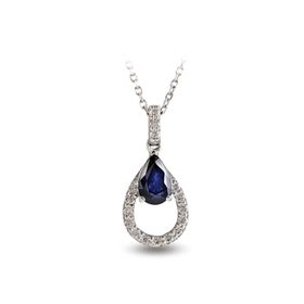 Harem Altın RTKL28 0.54 Ct Pırlanta Safir Altın Kolye