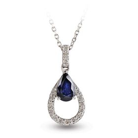 Harem Altın RTKL28 0.54 Ct Pırlanta Safir Altın Kolye