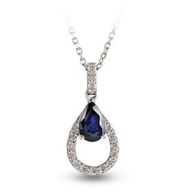 Harem Altın RTKL28 0.54 Ct Pırlanta Safir Altın Kolye