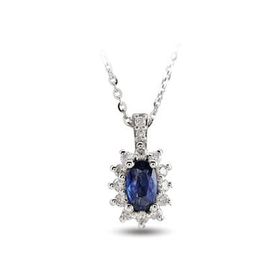 Harem Altın RTKL30 0.51 Ct Pırlanta Safir Altın Kolye