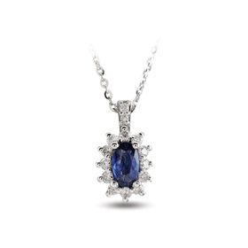 Harem Altın RTKL30 0.51 Ct Pırlanta Safir Altın Kolye