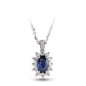 Harem Altın RTKL30 0.51 Ct Pırlanta Safir Altın Kolye