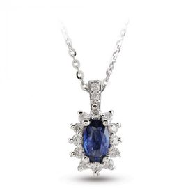 Harem Altın RTKL30 0.51 Ct Pırlanta Safir Altın Kolye