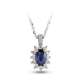 Harem Altın RTKL30 0.51 Ct Pırlanta Safir Altın Kolye