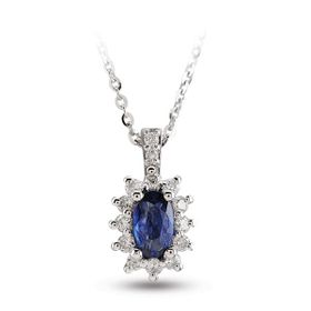 Harem Altın RTKL30 0.51 Ct Pırlanta Safir Altın Kolye