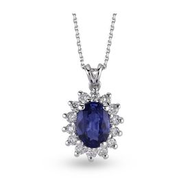 Harem Altın RTKL32 1.14 Ct Pırlanta Safir Altın Kolye