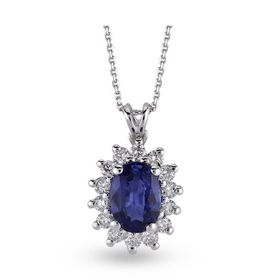Harem Altın RTKL32 1.14 Ct Pırlanta Safir Altın Kolye