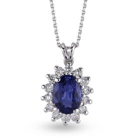 Harem Altın RTKL32 1.14 Ct Pırlanta Safir Altın Kolye