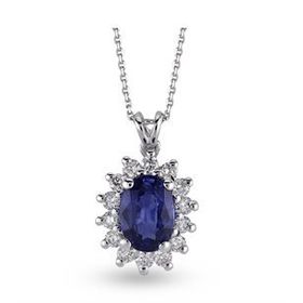 Harem Altın RTKL32 1.14 Ct Pırlanta Safir Altın Kolye