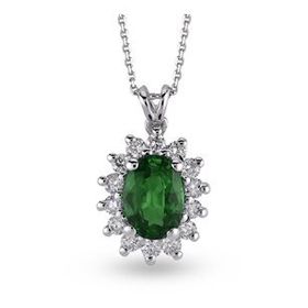 Harem Altın RTKL33 0.96 Ct Pırlanta Zümrüt Taşlı Altın Kolye