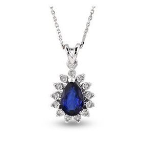 Harem Altın RTKL34 0.42 Ct Pırlanta Safir Altın Kolye