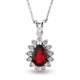 Harem Altın RTKL35 0.52 Ct Pırlanta Yakut Altın Kolye