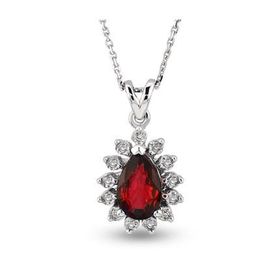Harem Altın RTKL35 0.52 Ct Pırlanta Yakut Altın Kolye